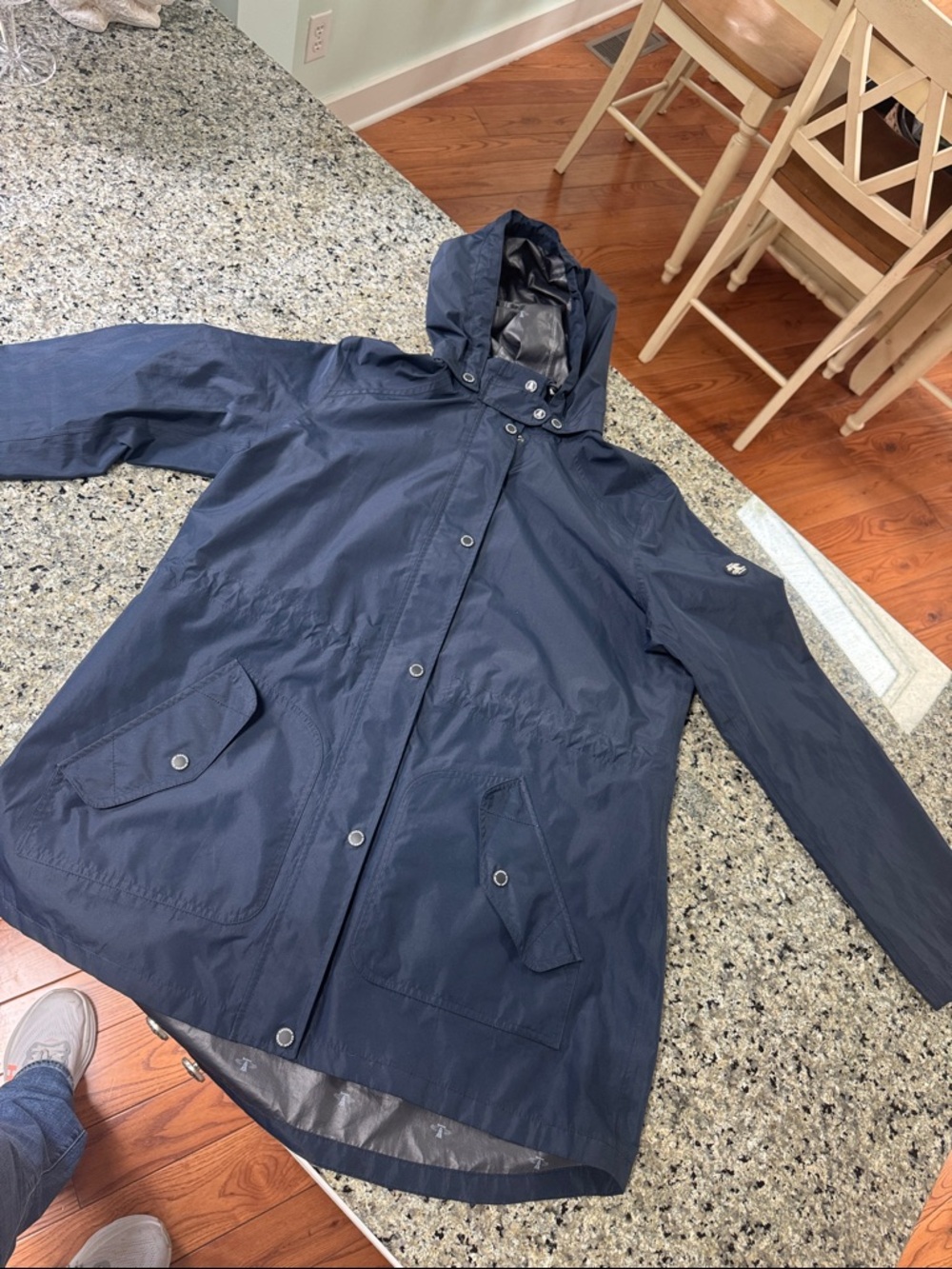 Women’s Barbour Navy Hooded Rain Jacket